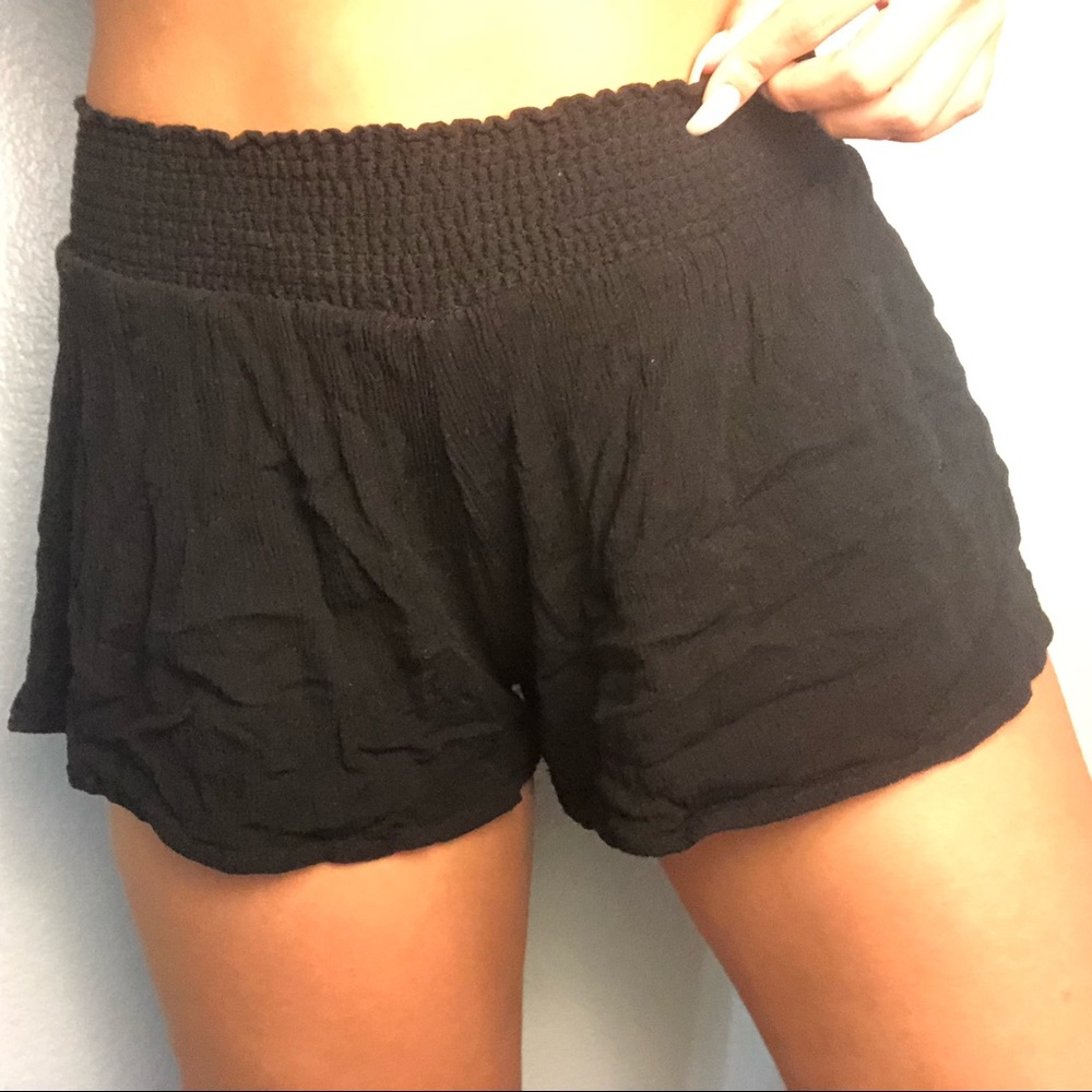 Black Flowy Shorts